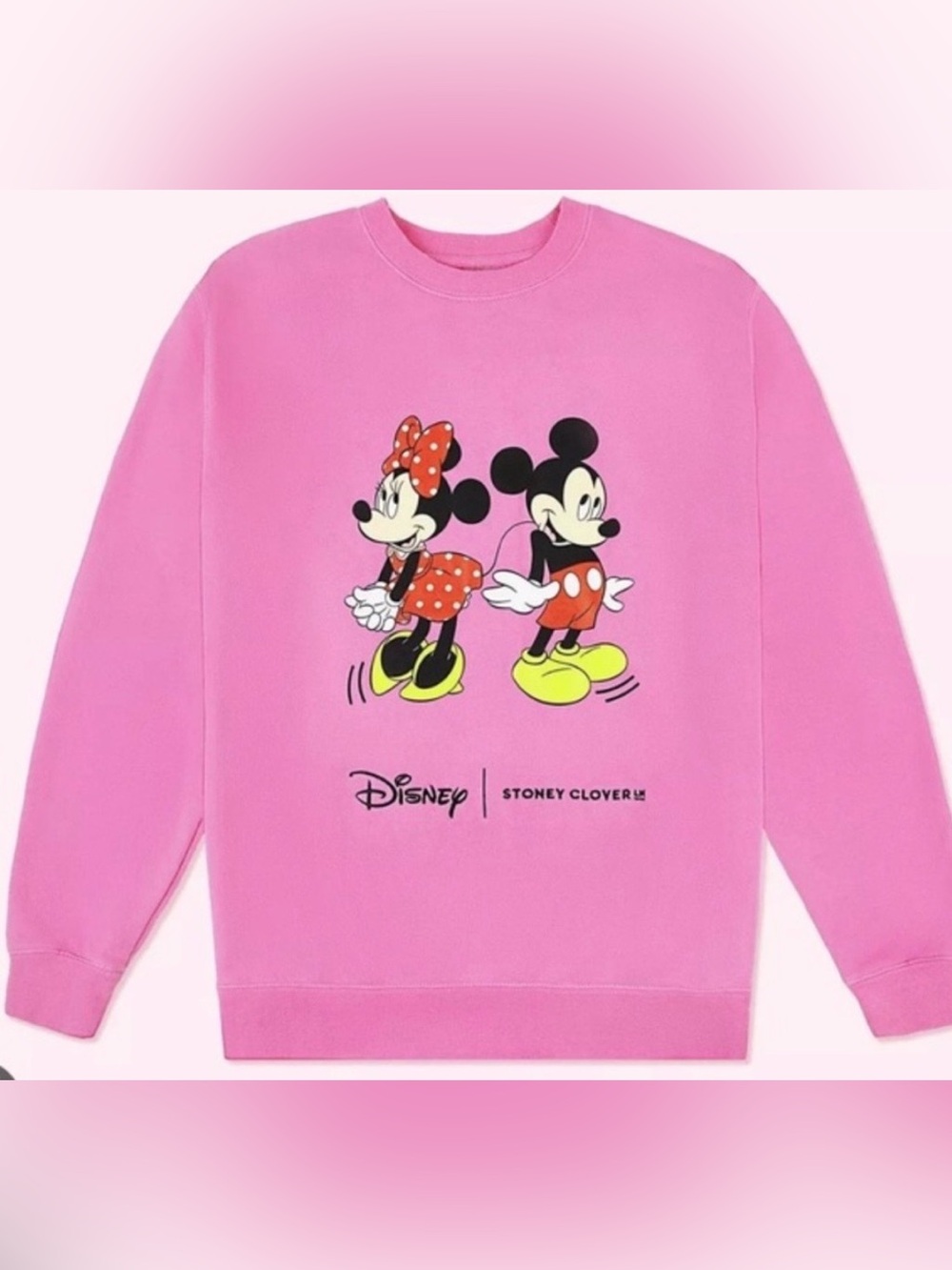 Disney Stoney Clover Pink Mickey & Minnie Crewneck Sweatshirt S/M